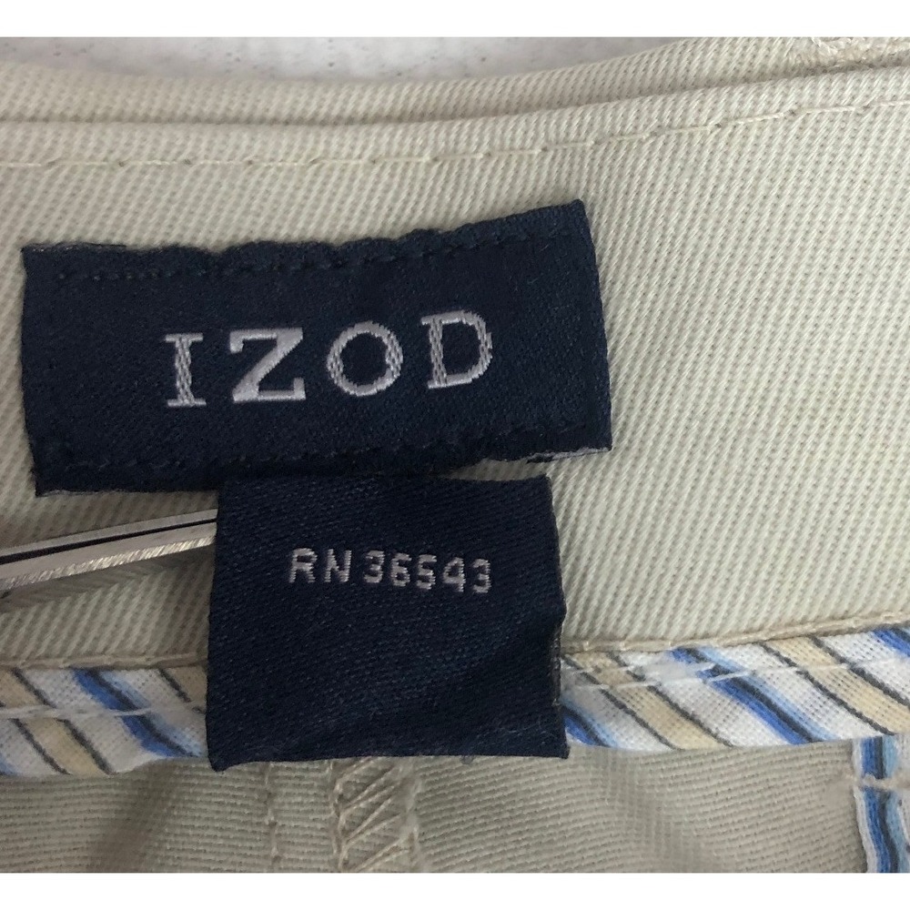 IZOD Madison Non Iron Dress Chino Pants Mens 36x32 Khaki Sportflex Metrix Fit - Picture 4 of 9